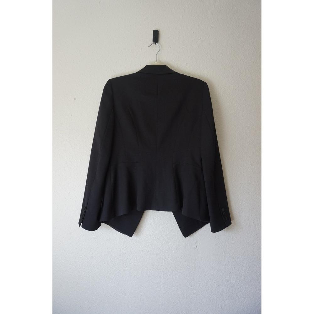 White House Black Market Tailored Blazer Peplum Double Breasted Tuxedo Black 6